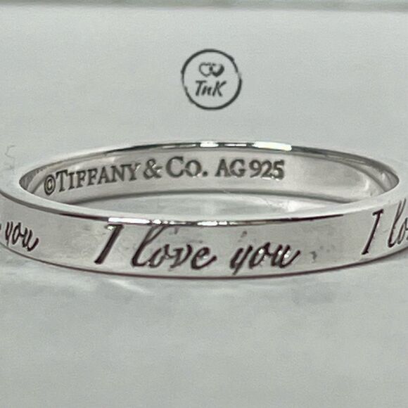 Tiffany Retired Notes "I Love You" Ring - Sterling Silver - Size 8.5 - Picture 12 of 16